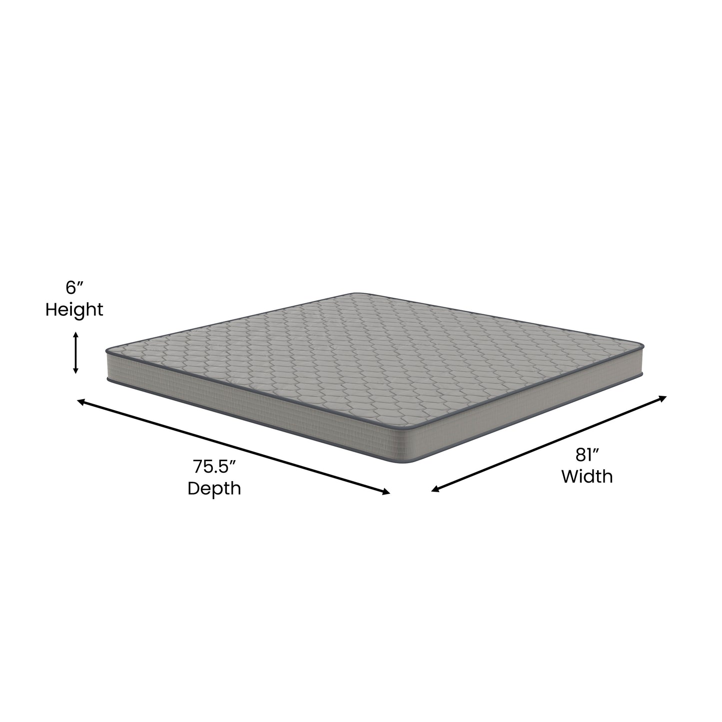Capri Comfortable Sleep 6 Inch CertiPUR-US Certified Spring Mattress, King Mattress in a Box