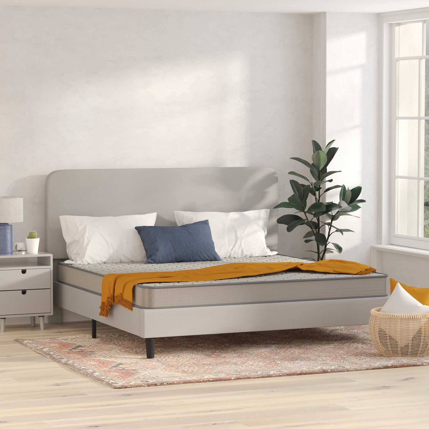 Capri Comfortable Sleep 6 Inch CertiPUR-US Certified Spring Mattress, King Mattress in a Box