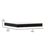 Capri Comfortable Sleep 8 Inch CertiPUR-US Certified Foam and Innerspring Hybrid Mattress, King Mattress in a Box