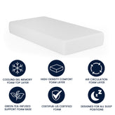 Cloud Green Tea Cooling Gel 4-Layer Memory Foam 10" Twin Mattress in a Box with CertiPUR-US Certification, Washable Cover, and Pressure Relief