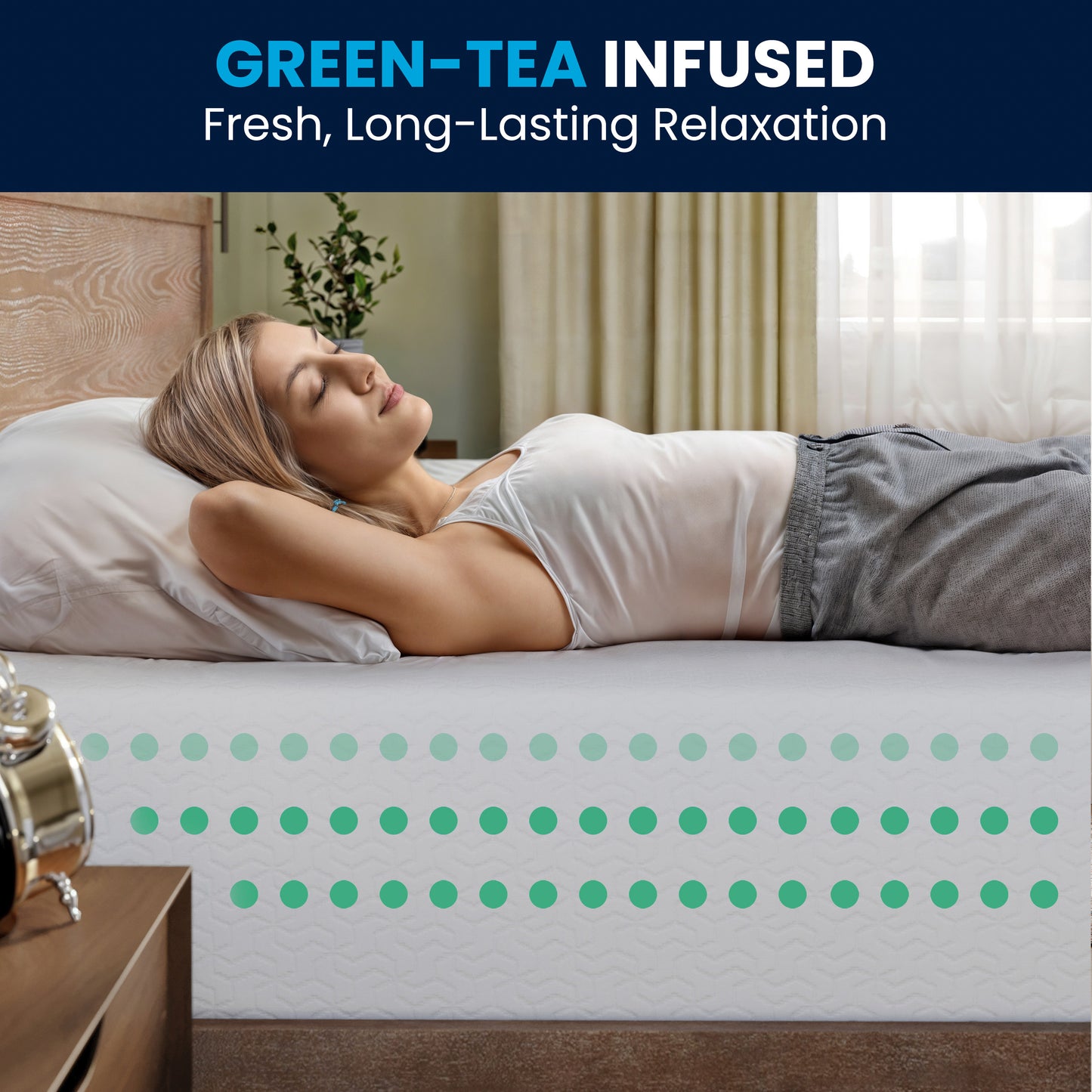 Cloud Green Tea Cooling Gel 4-Layer Memory Foam 10" Twin Mattress in a Box with CertiPUR-US Certification, Washable Cover, and Pressure Relief