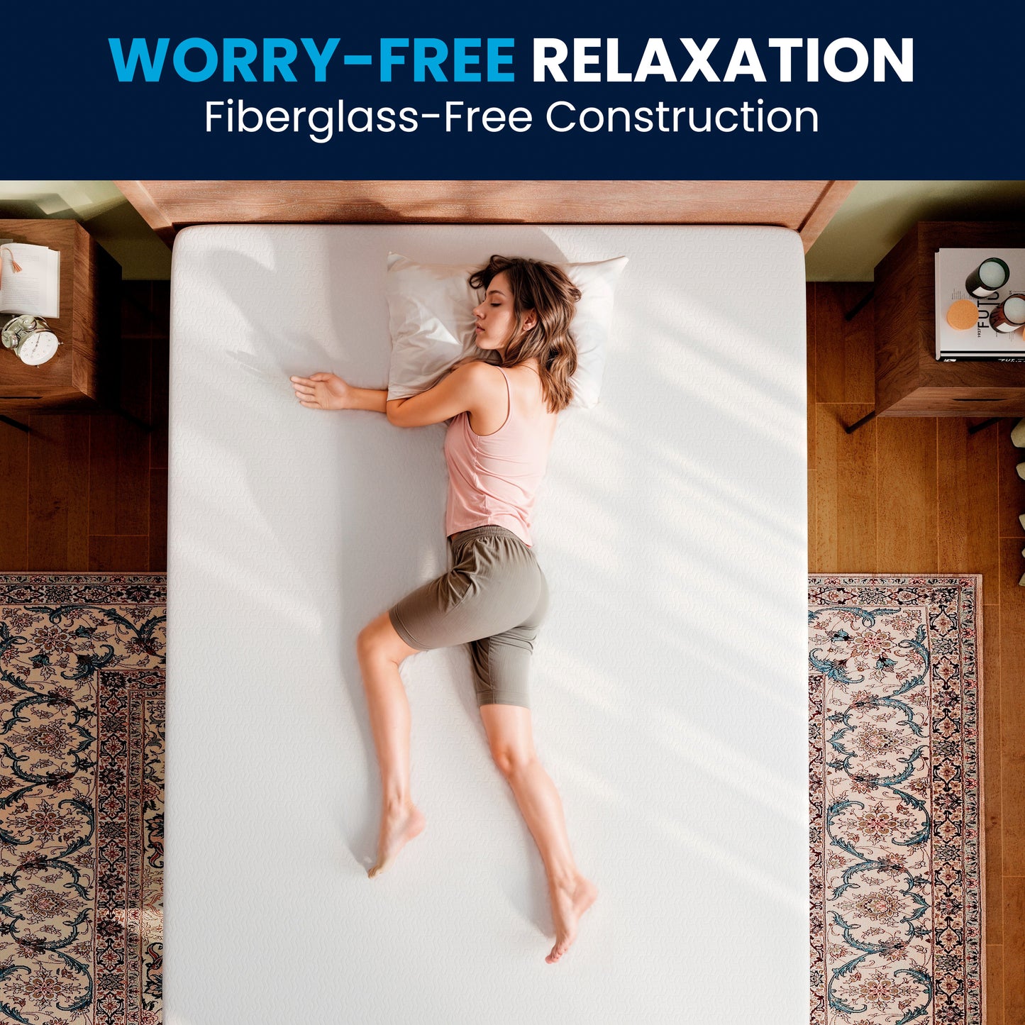 Cloud Green Tea Cooling Gel 4-Layer Memory Foam 10" Twin Mattress in a Box with CertiPUR-US Certification, Washable Cover, and Pressure Relief