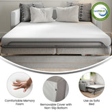 Cloud 4" Cooling Memory Foam Queen Mattress in a Box for Sleeper Sofas, Dorm, Boat, or RV Use
