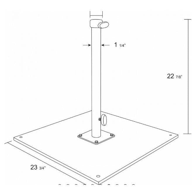 100 LB Outdoor Commercial Umbrella Base with Casters