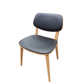 Harbor Series Wood Frame Chair with Black Vinyl Seat