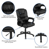Flash Fundamentals Big & Tall 400 lb. Rated Black LeatherSoft Swivel Office Chair with Padded Arms