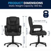 Flash Fundamentals Big & Tall 400 lb. Rated Black LeatherSoft Swivel Office Chair with Padded Arms