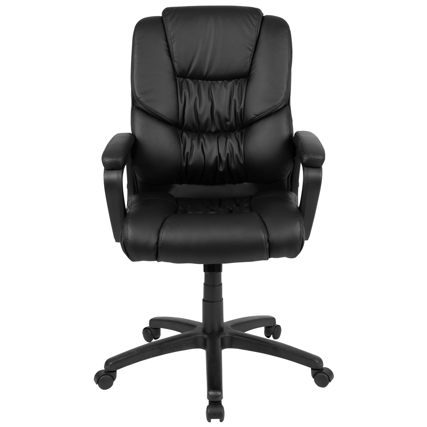 Flash Fundamentals Big & Tall 400 lb. Rated Black LeatherSoft Swivel Office Chair with Padded Arms