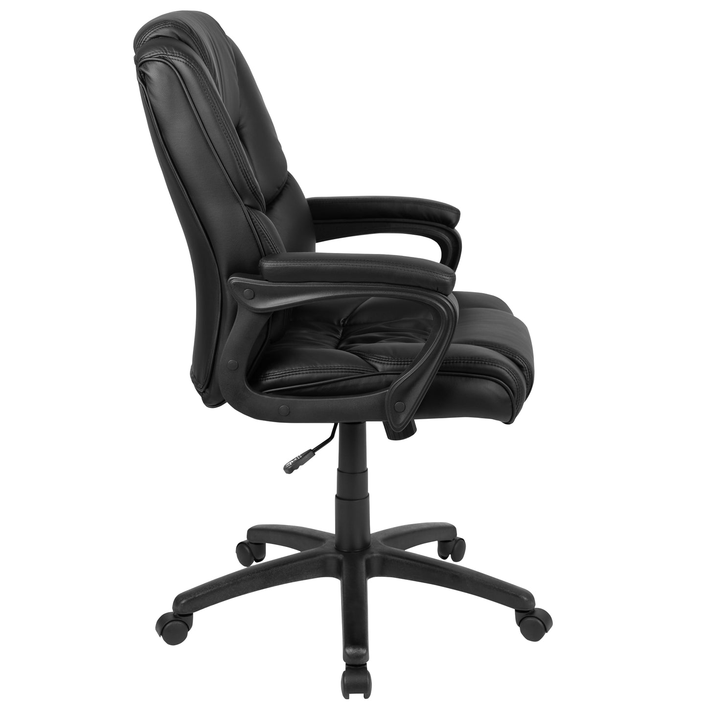 Flash Fundamentals Big & Tall 400 lb. Rated Black LeatherSoft Swivel Office Chair with Padded Arms