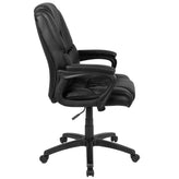 Flash Fundamentals Big & Tall 400 lb. Rated Black LeatherSoft Swivel Office Chair with Padded Arms