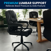 Flash Fundamentals Big & Tall 400 lb. Rated Black LeatherSoft Swivel Office Chair with Padded Arms