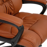 Flash Fundamentals Big & Tall 400 lb. Rated Brown LeatherSoft Swivel Office Chair with Padded Arms