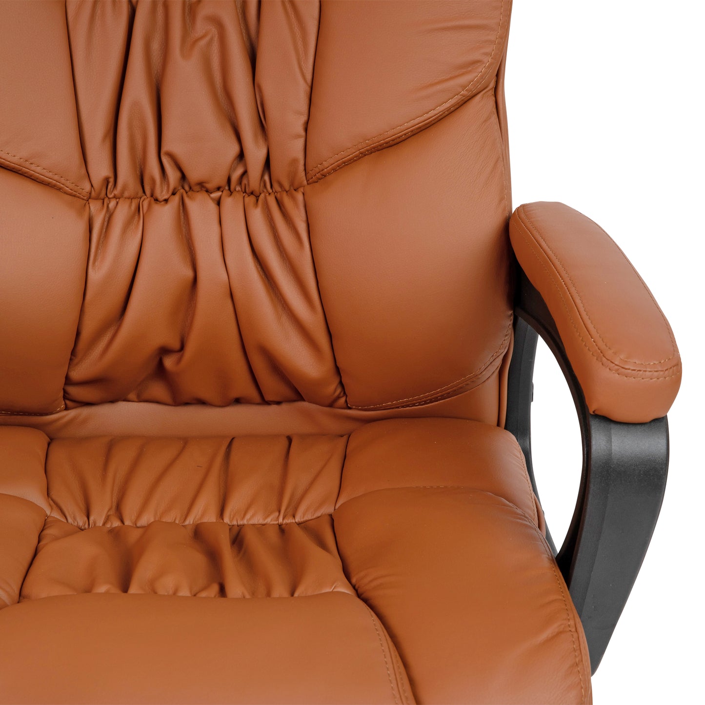 Flash Fundamentals Big & Tall 400 lb. Rated Brown LeatherSoft Swivel Office Chair with Padded Arms