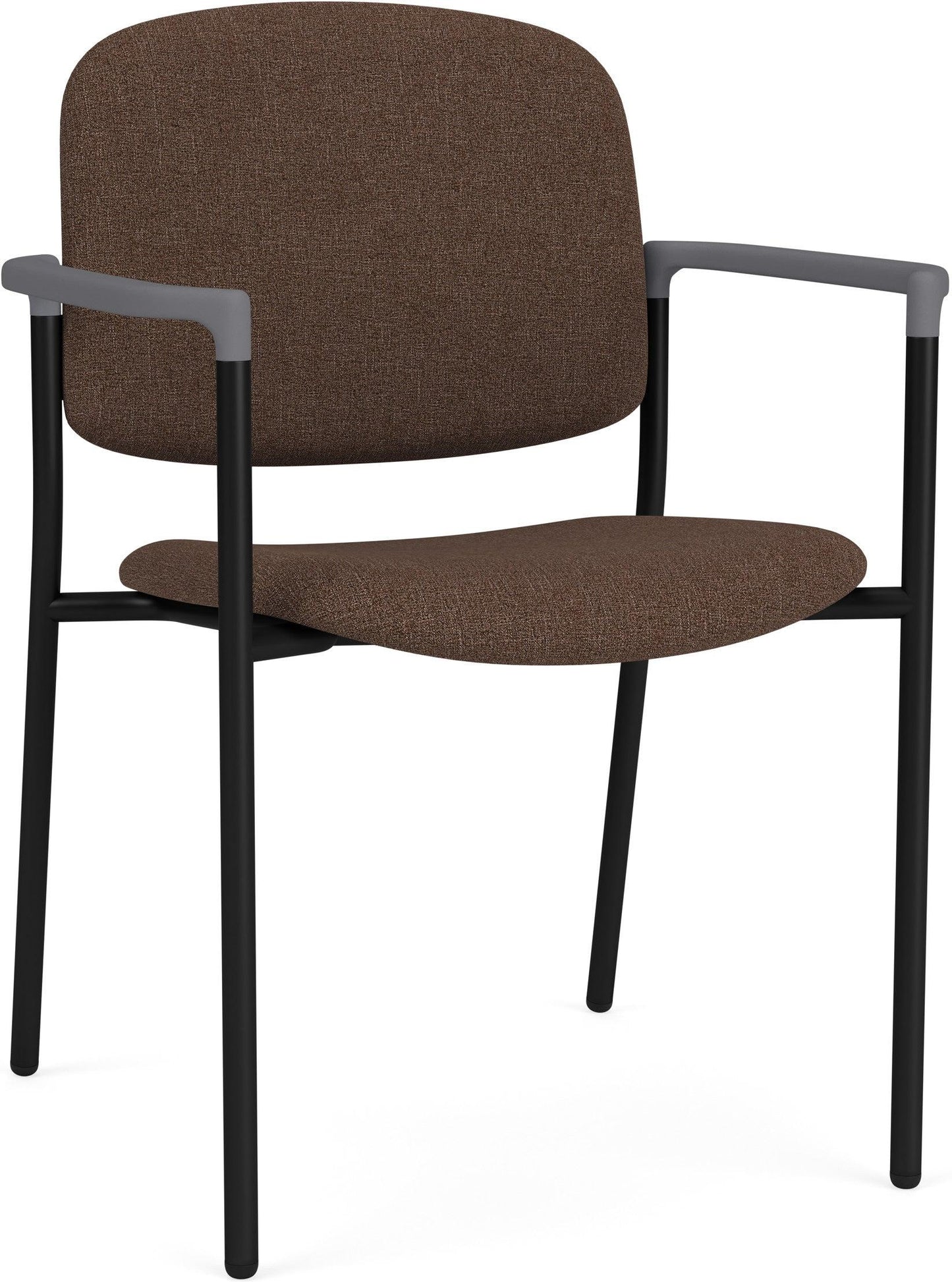 Chat Waiting Reception Square Back Guest Chair Upholstered Seat & Back Metal Frame