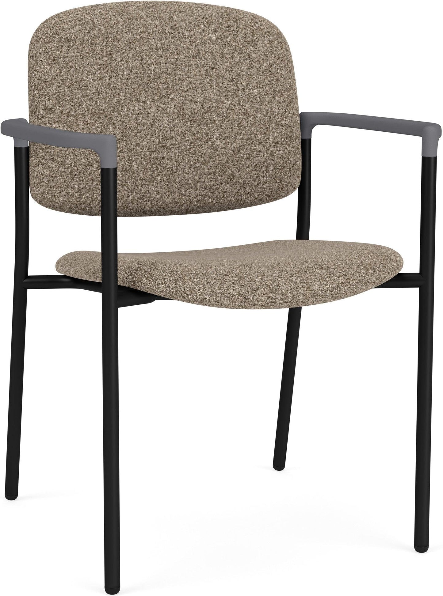 Chat Waiting Reception Square Back Guest Chair Upholstered Seat & Back Metal Frame