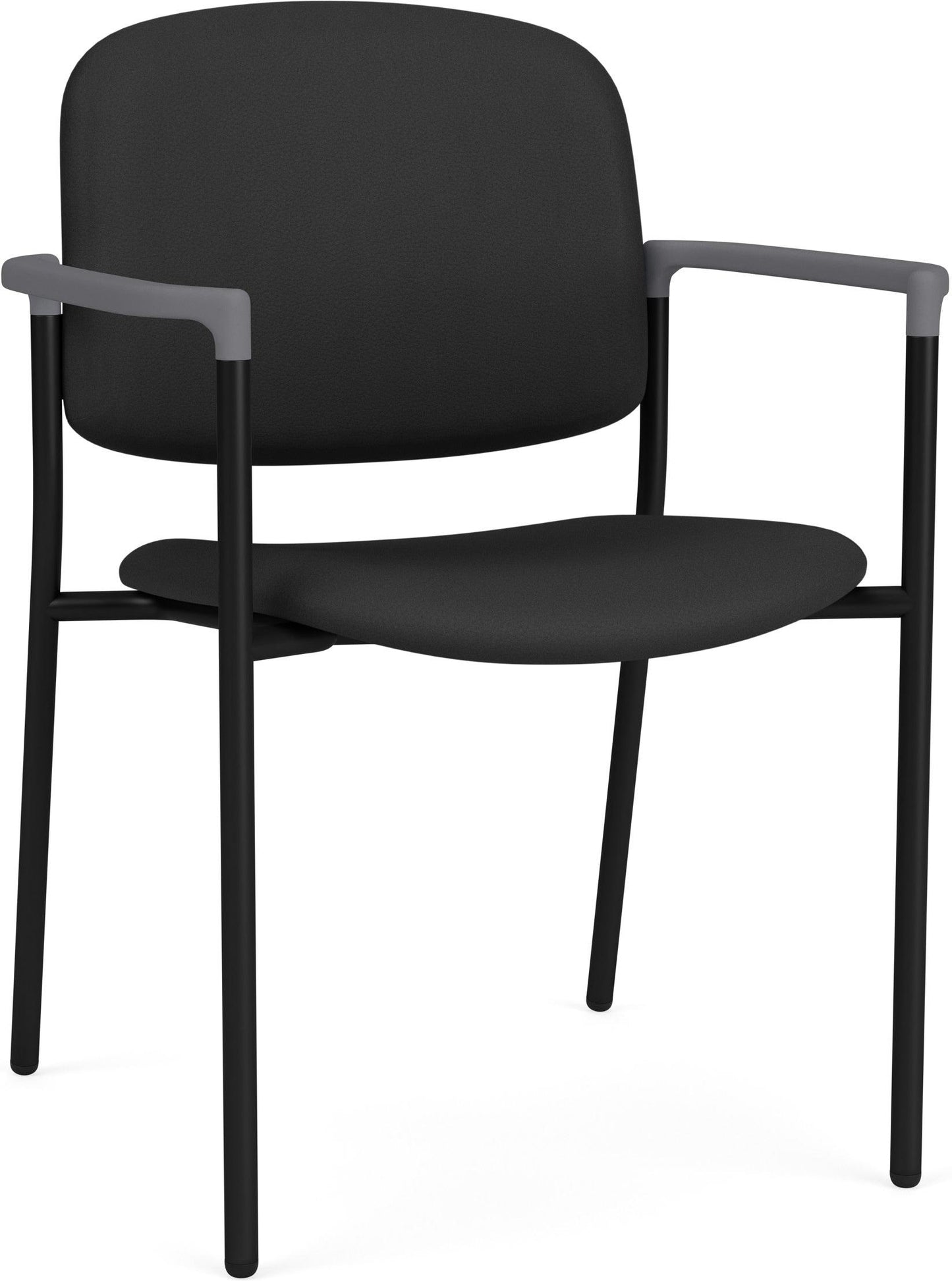 Chat Waiting Reception Square Back Guest Chair Upholstered Seat & Back Metal Frame