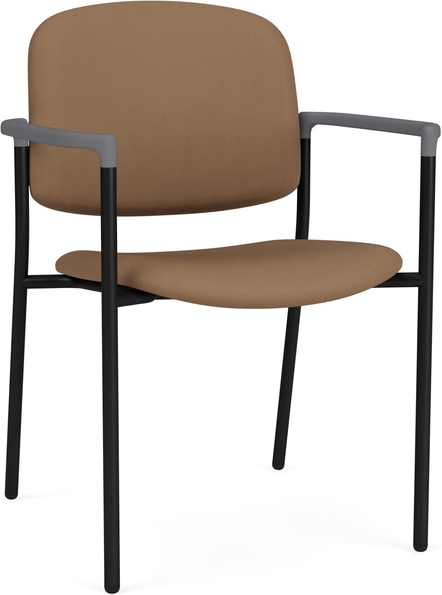 Chat Waiting Reception Square Back Guest Chair Upholstered Seat & Back Metal Frame