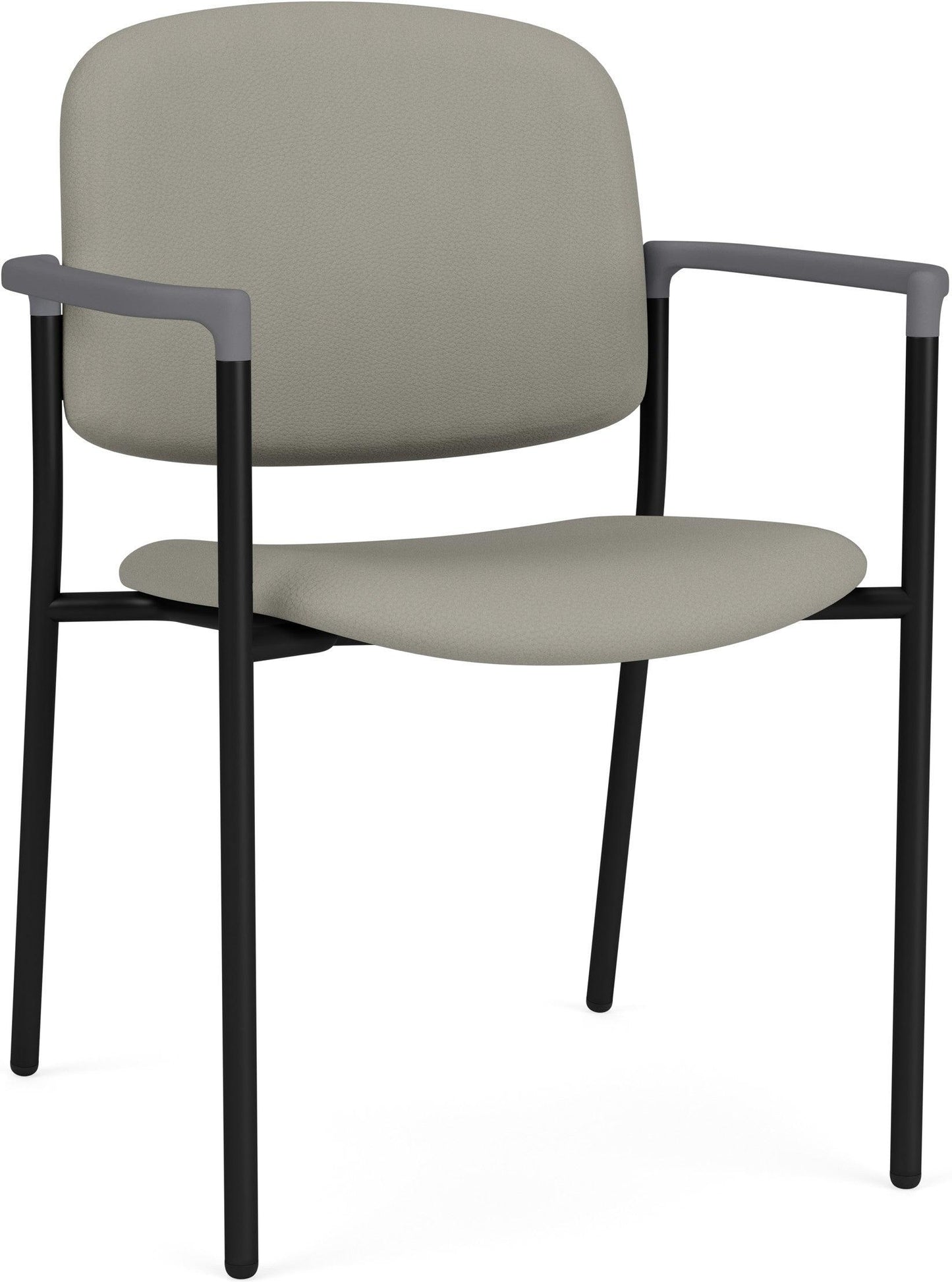 Chat Waiting Reception Square Back Guest Chair Upholstered Seat & Back Metal Frame