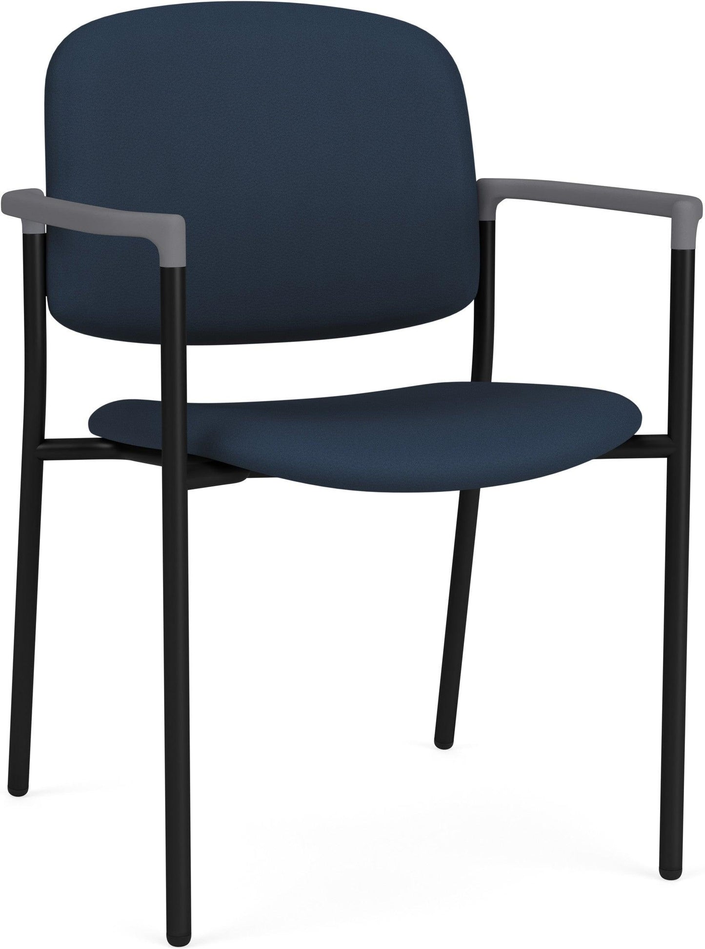 Chat Waiting Reception Square Back Guest Chair Upholstered Seat & Back Metal Frame