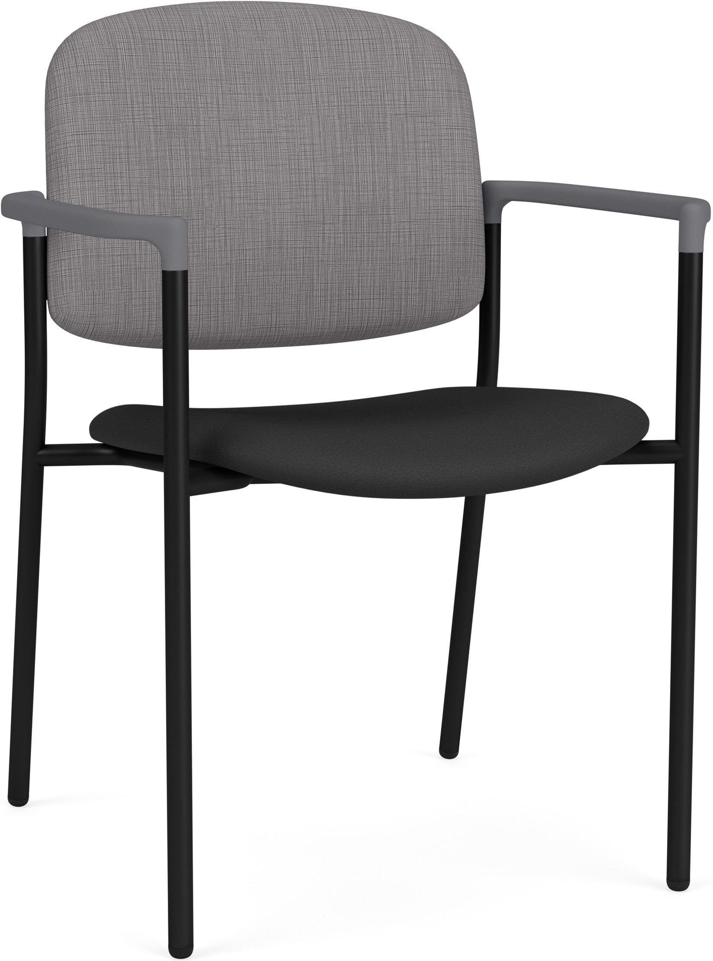 Chat Waiting Reception Square Back Guest Chair Upholstered Seat & Back Metal Frame