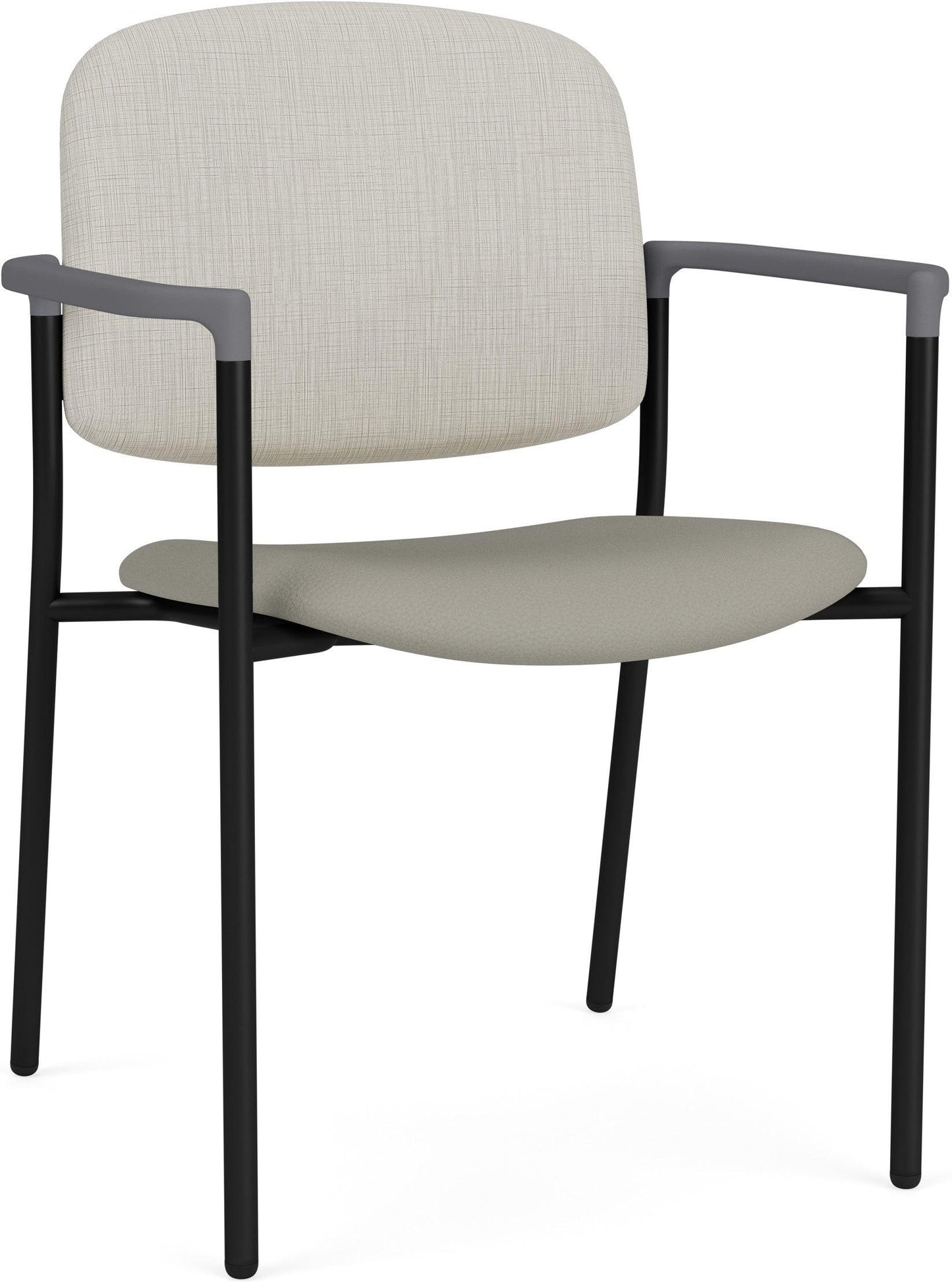 Chat Waiting Reception Square Back Guest Chair Upholstered Seat & Back Metal Frame