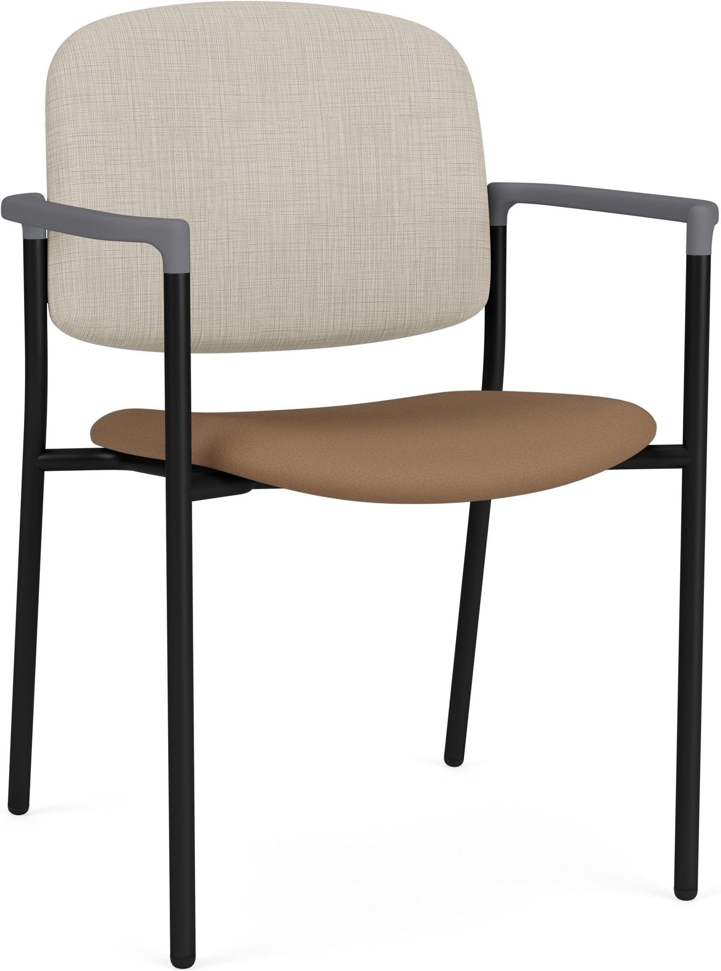 Chat Waiting Reception Square Back Guest Chair Upholstered Seat & Back Metal Frame
