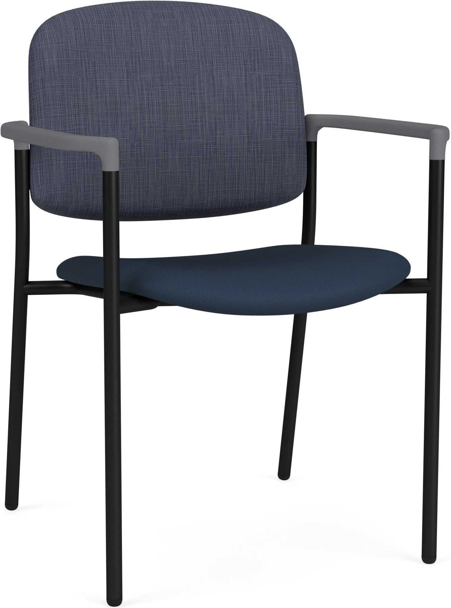 Chat Waiting Reception Square Back Guest Chair Upholstered Seat & Back Metal Frame