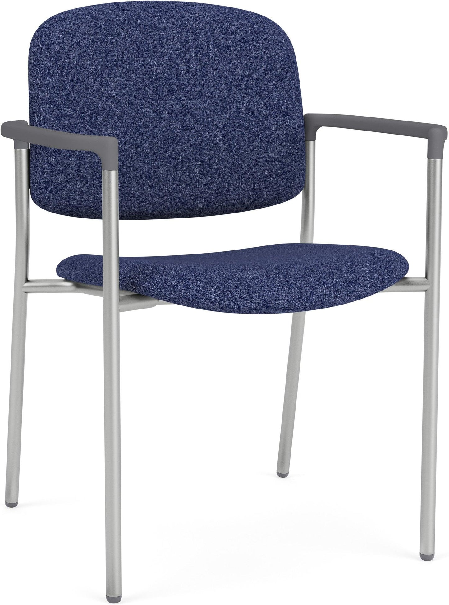 Chat Waiting Reception Square Back Guest Chair Upholstered Seat & Back Metal Frame