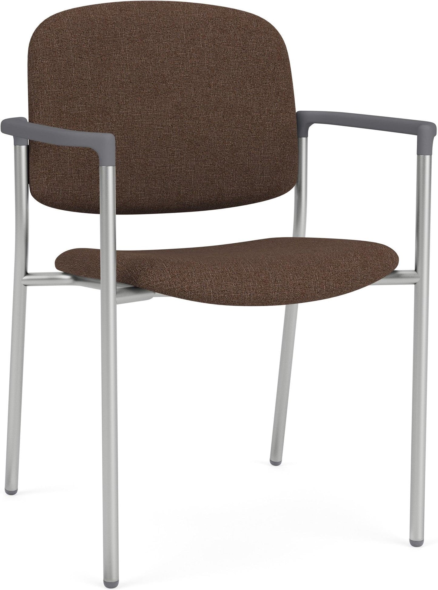 Chat Waiting Reception Square Back Guest Chair Upholstered Seat & Back Metal Frame