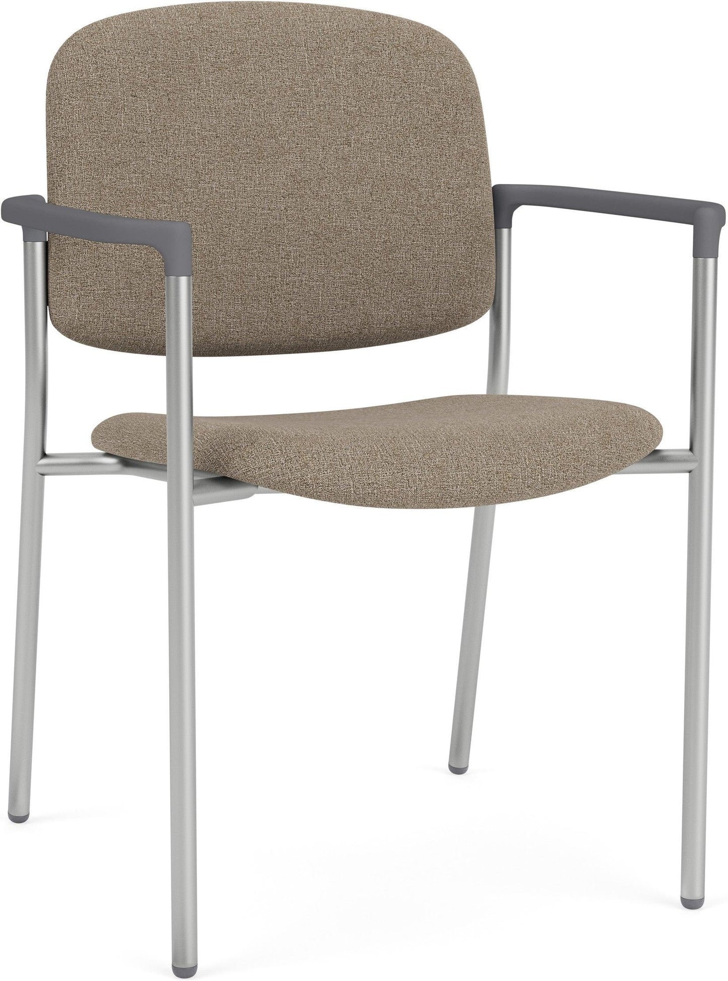 Chat Waiting Reception Square Back Guest Chair Upholstered Seat & Back Metal Frame
