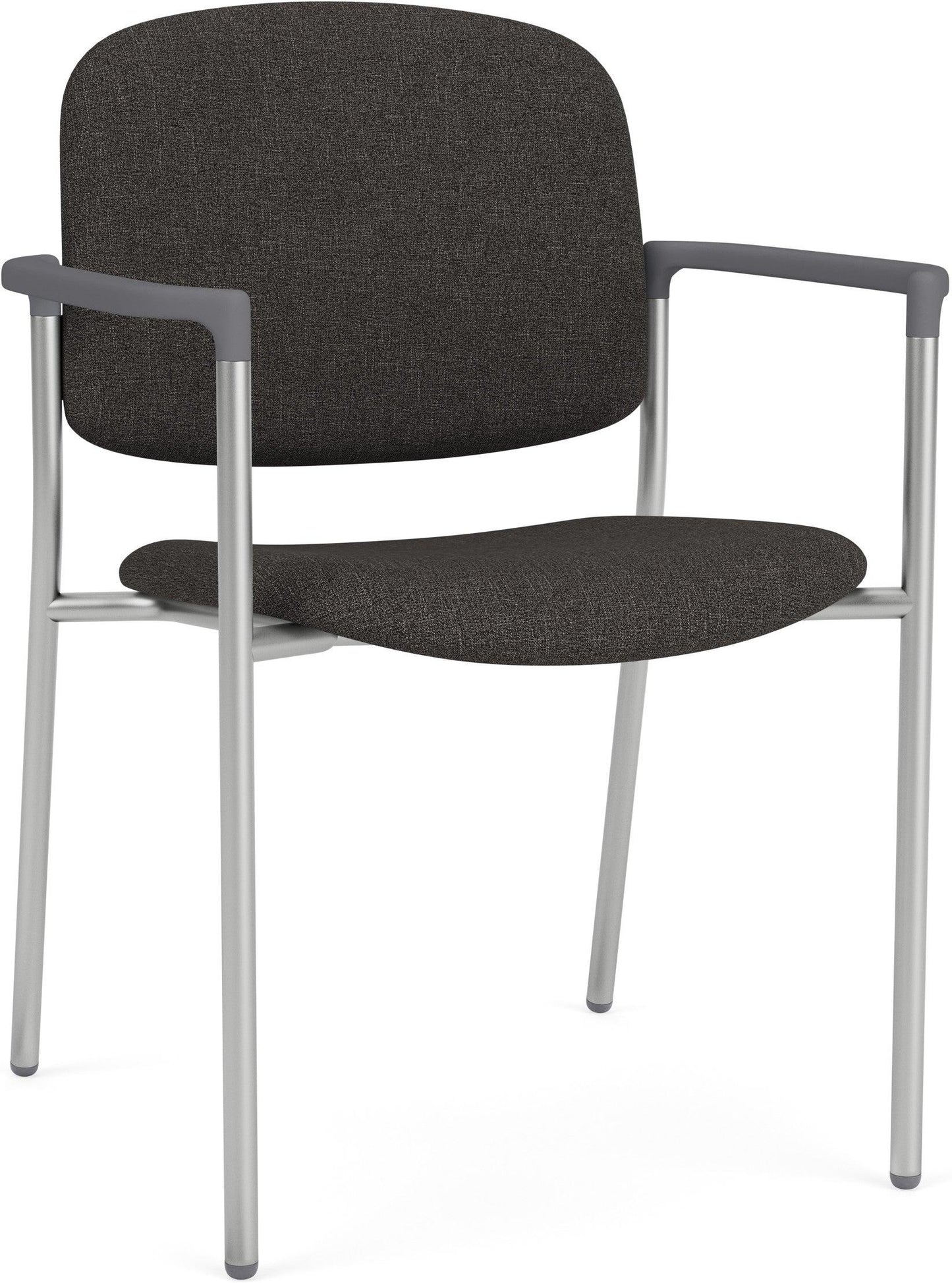 Chat Waiting Reception Square Back Guest Chair Upholstered Seat & Back Metal Frame