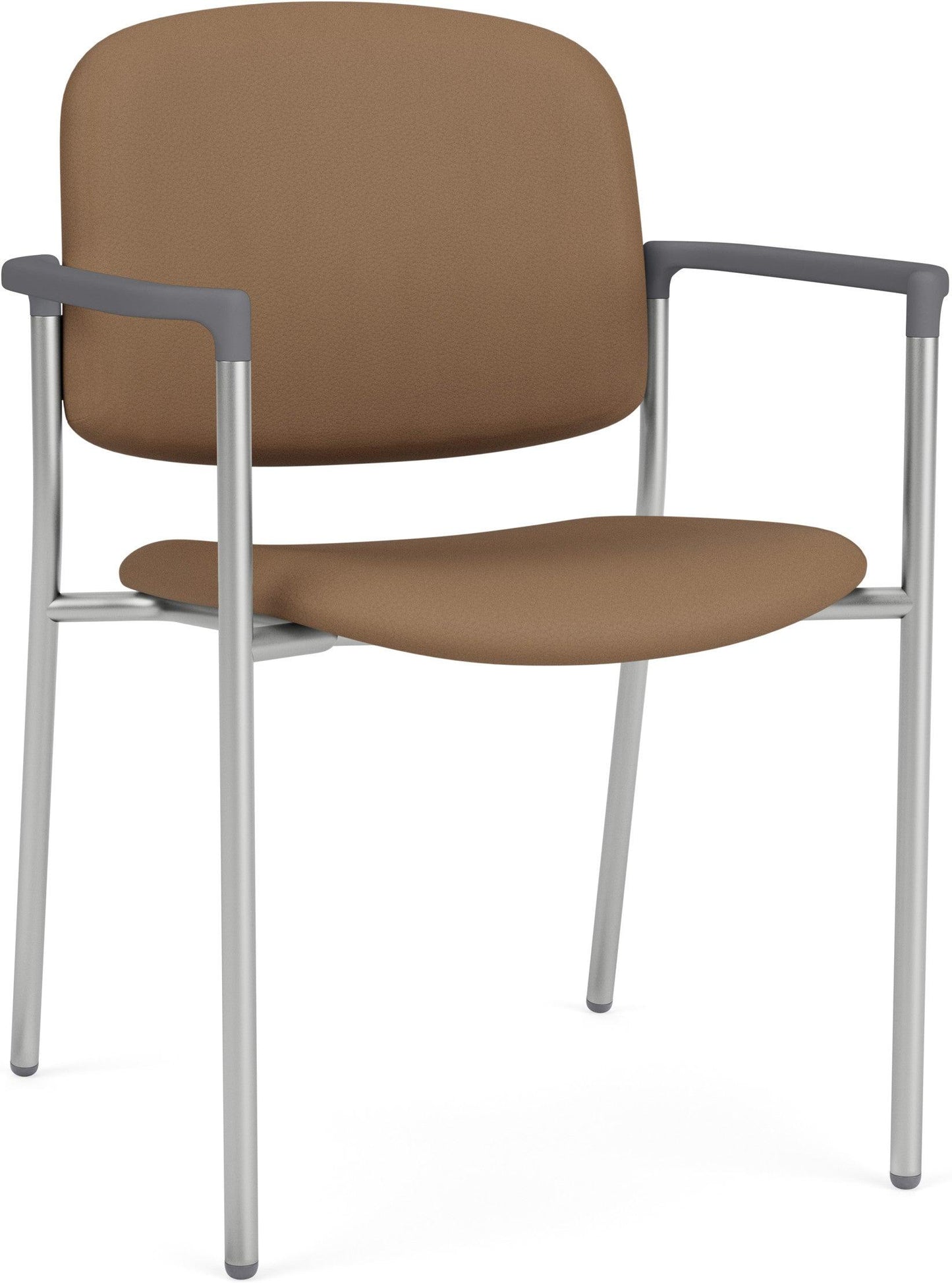 Chat Waiting Reception Square Back Guest Chair Upholstered Seat & Back Metal Frame