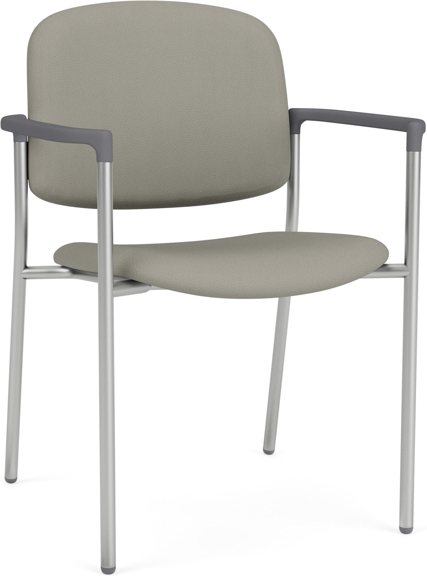 Chat Waiting Reception Square Back Guest Chair Upholstered Seat & Back Metal Frame