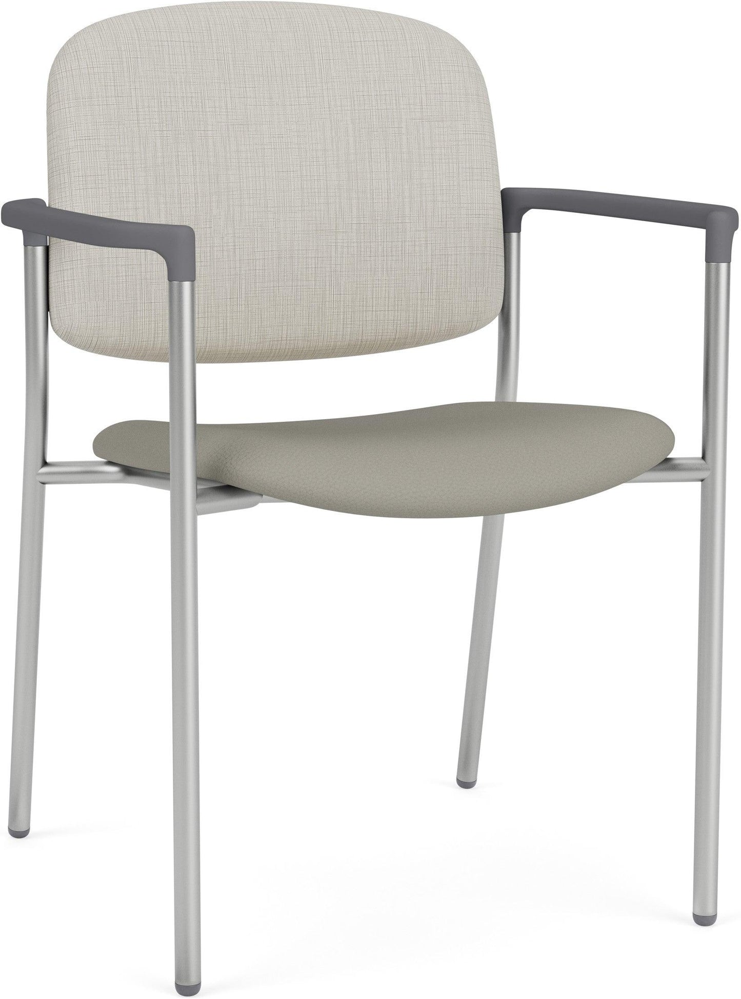 Chat Waiting Reception Square Back Guest Chair Upholstered Seat & Back Metal Frame