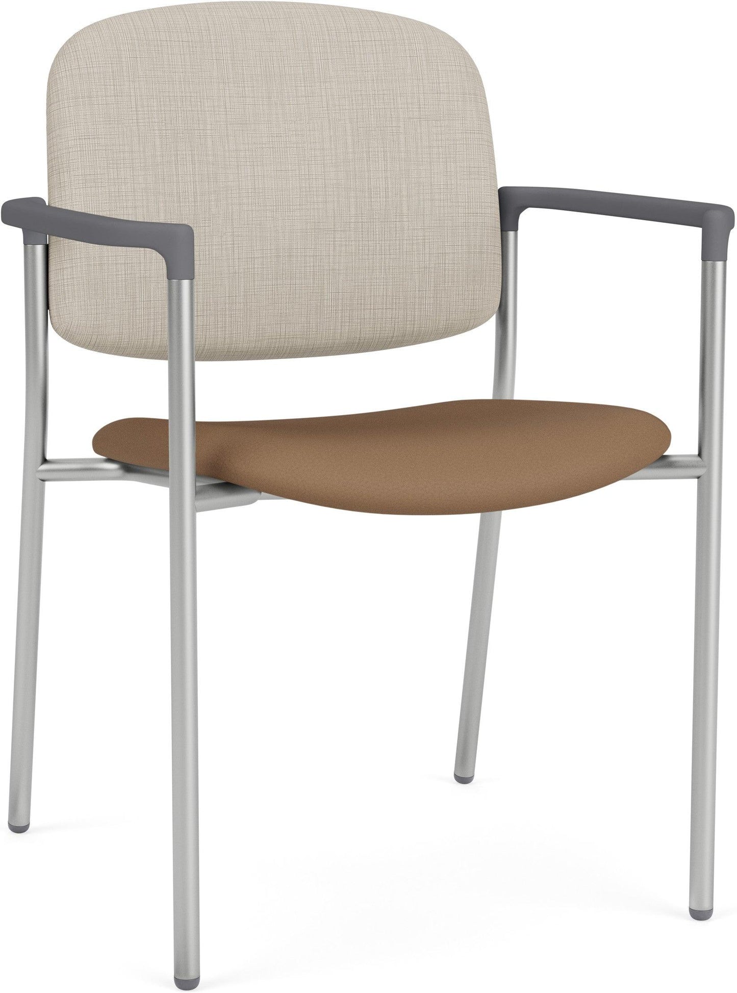 Chat Waiting Reception Square Back Guest Chair Upholstered Seat & Back Metal Frame