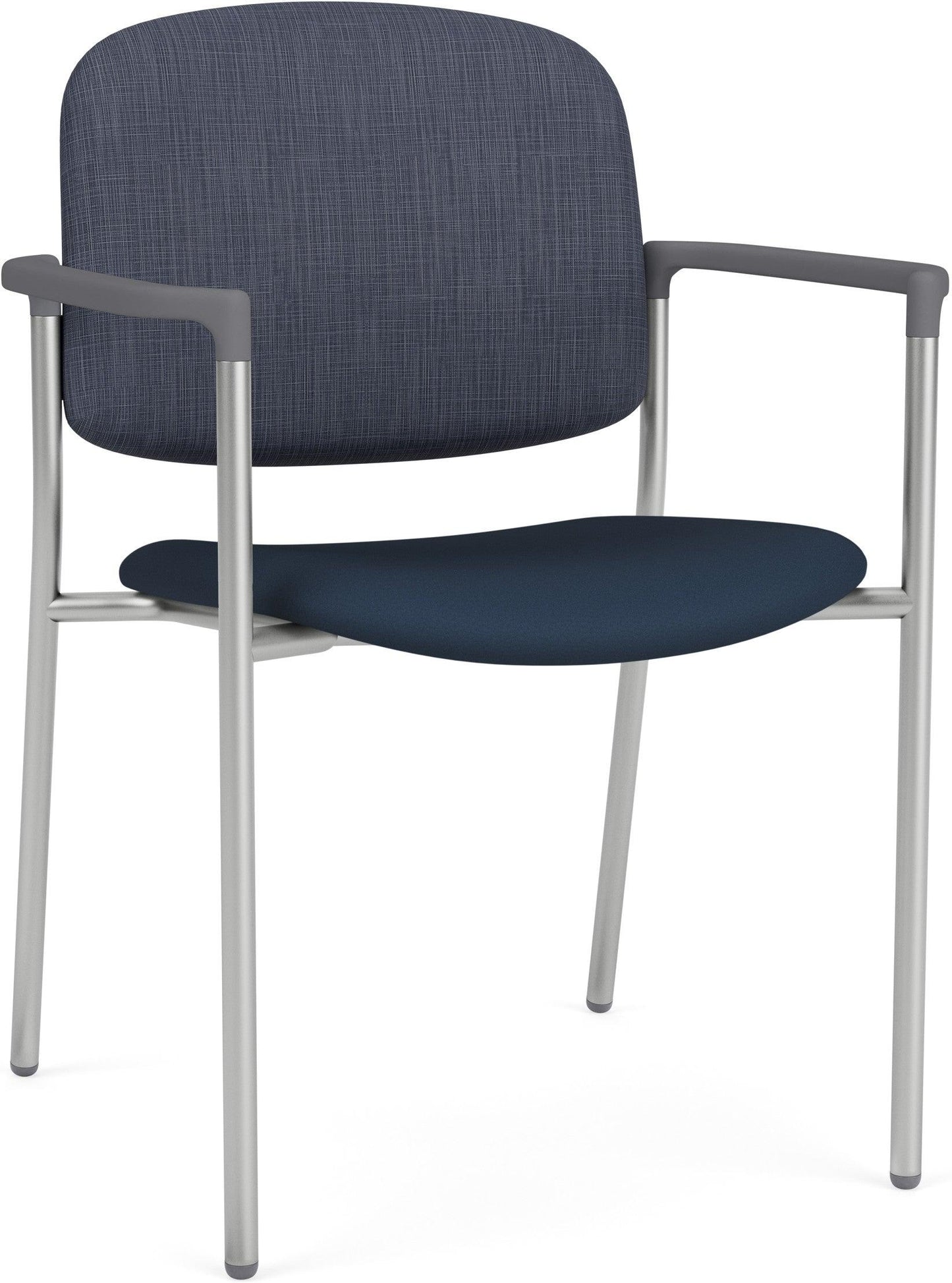 Chat Waiting Reception Square Back Guest Chair Upholstered Seat & Back Metal Frame