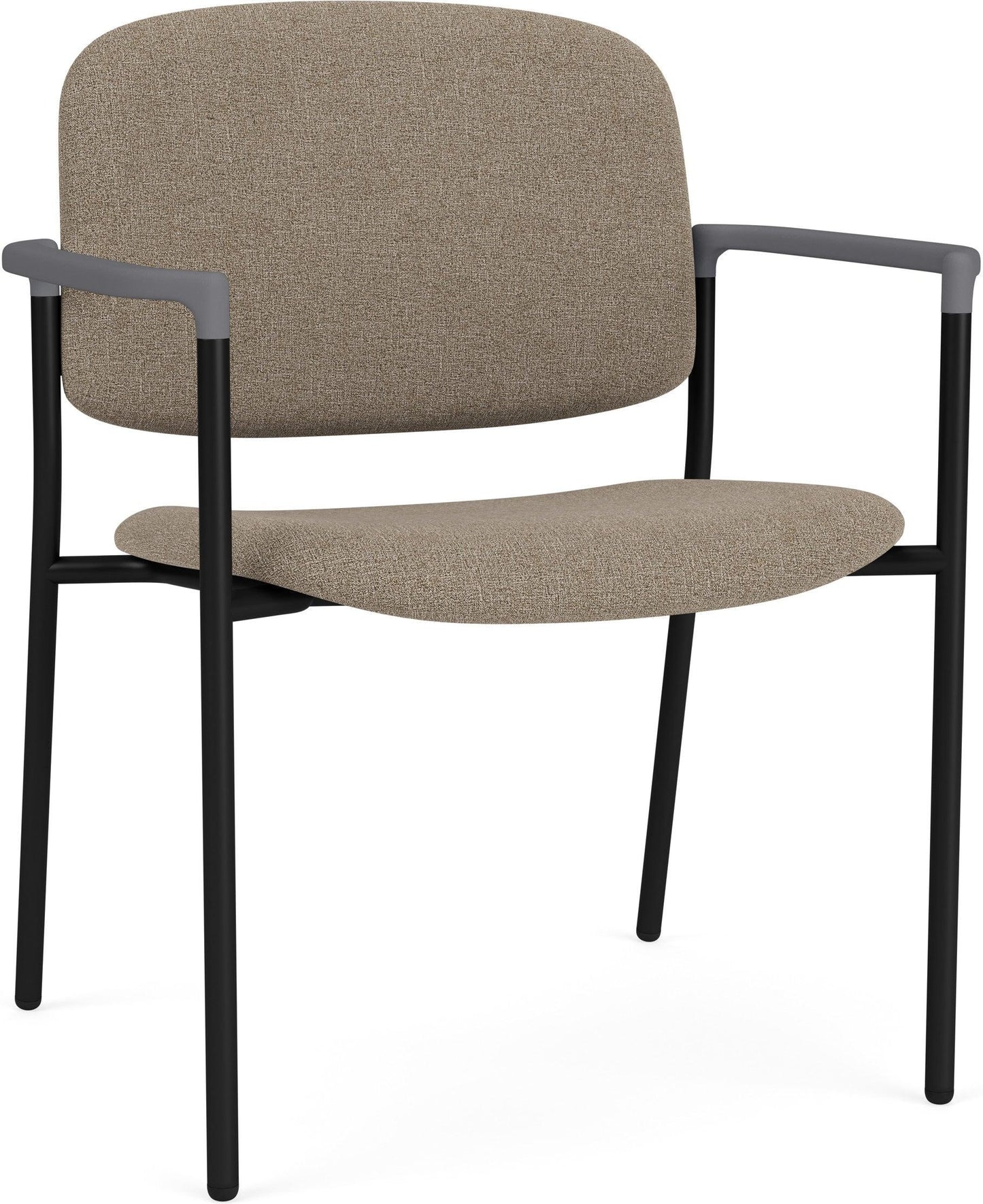 Chat Waiting Reception Square Back Wide Guest Chair Upholstered Seat & Back Metal Frame
