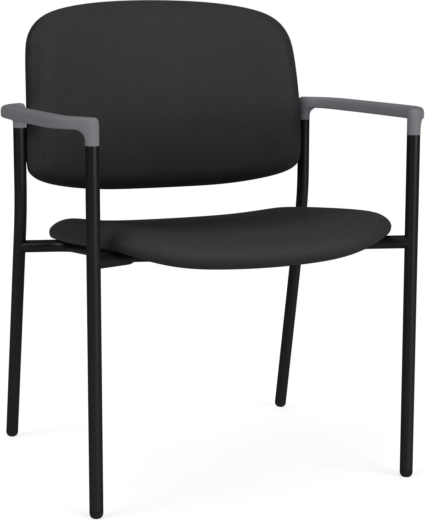 Chat Waiting Reception Square Back Wide Guest Chair Upholstered Seat & Back Metal Frame