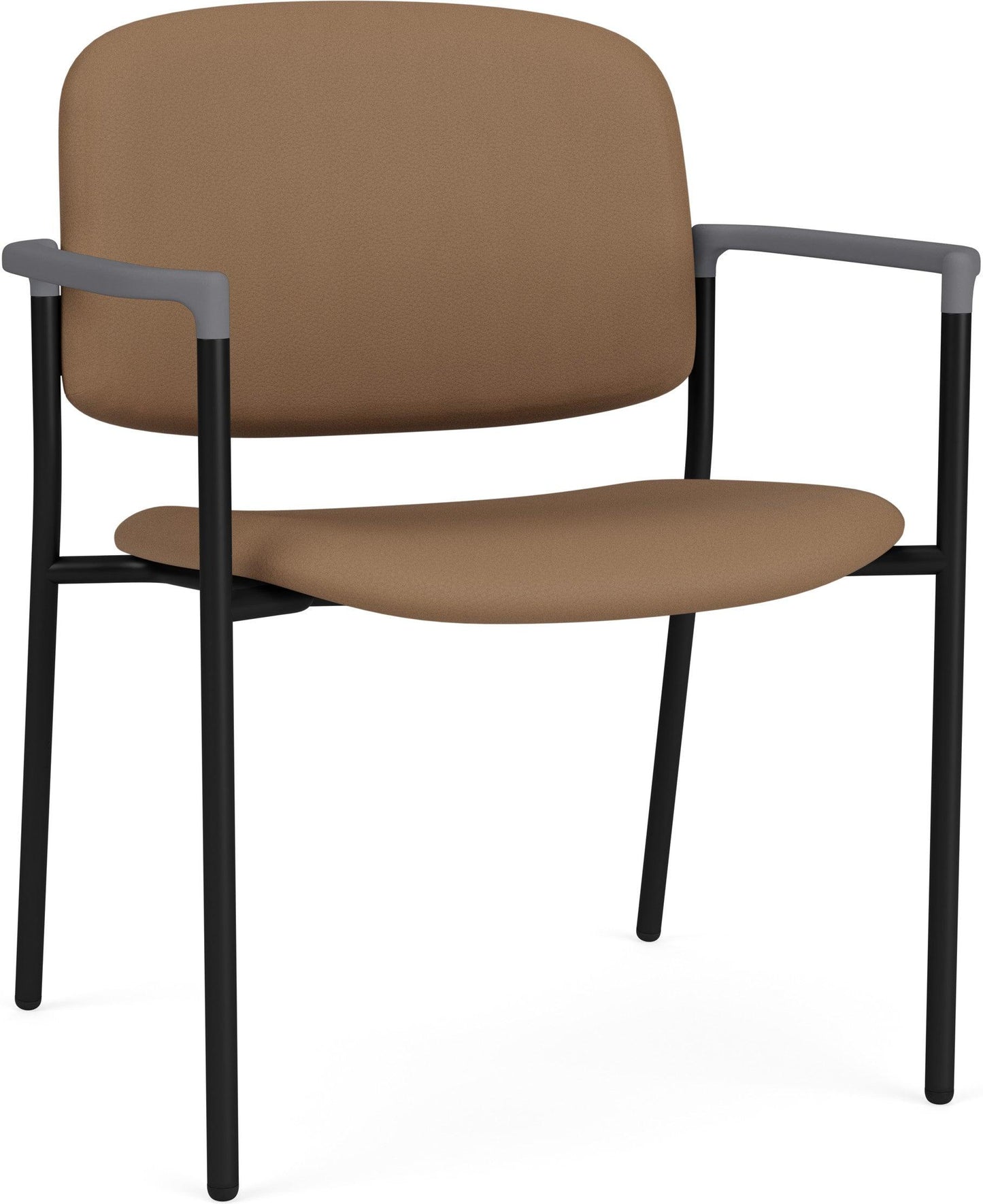 Chat Waiting Reception Square Back Wide Guest Chair Upholstered Seat & Back Metal Frame