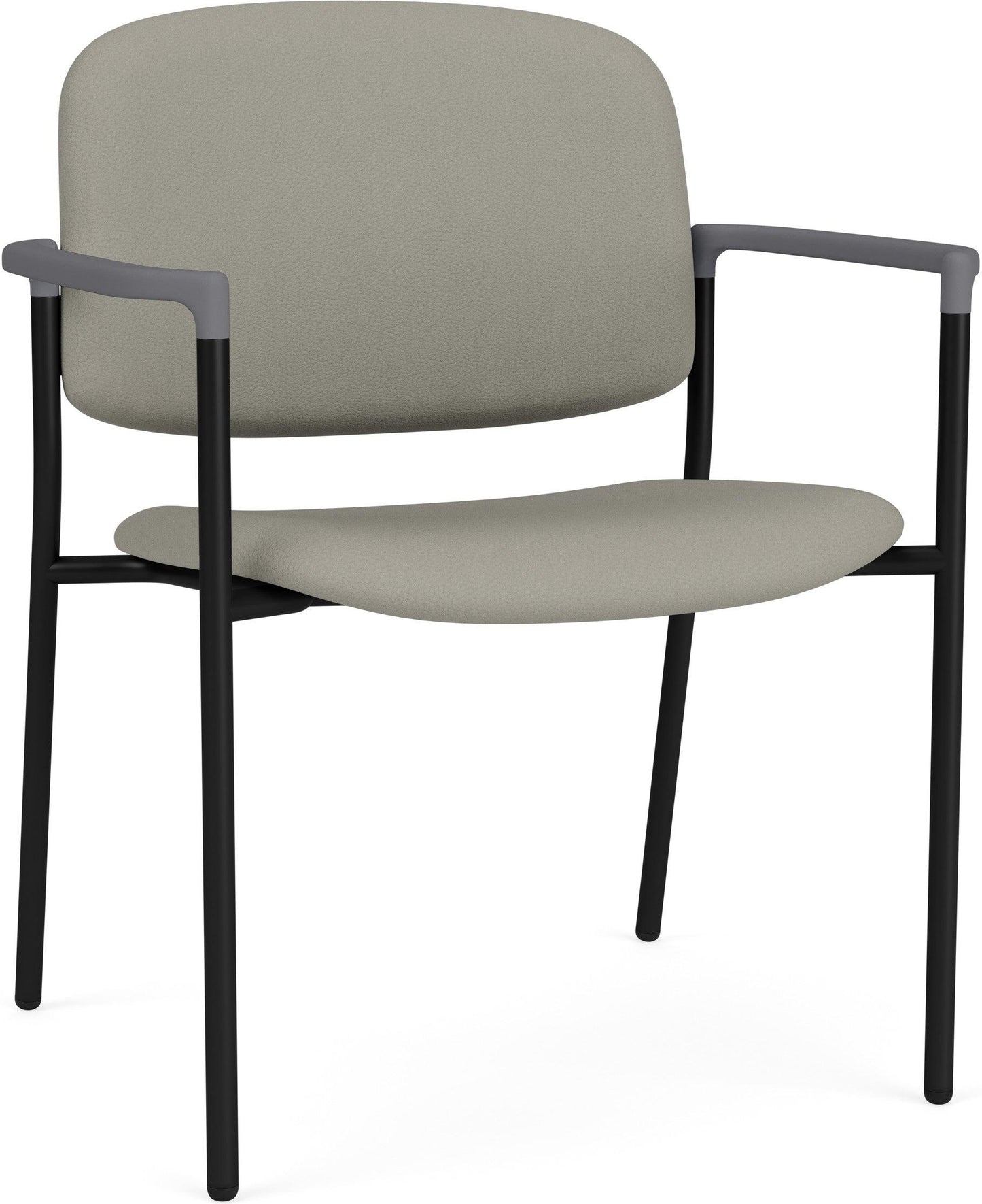 Chat Waiting Reception Square Back Wide Guest Chair Upholstered Seat & Back Metal Frame