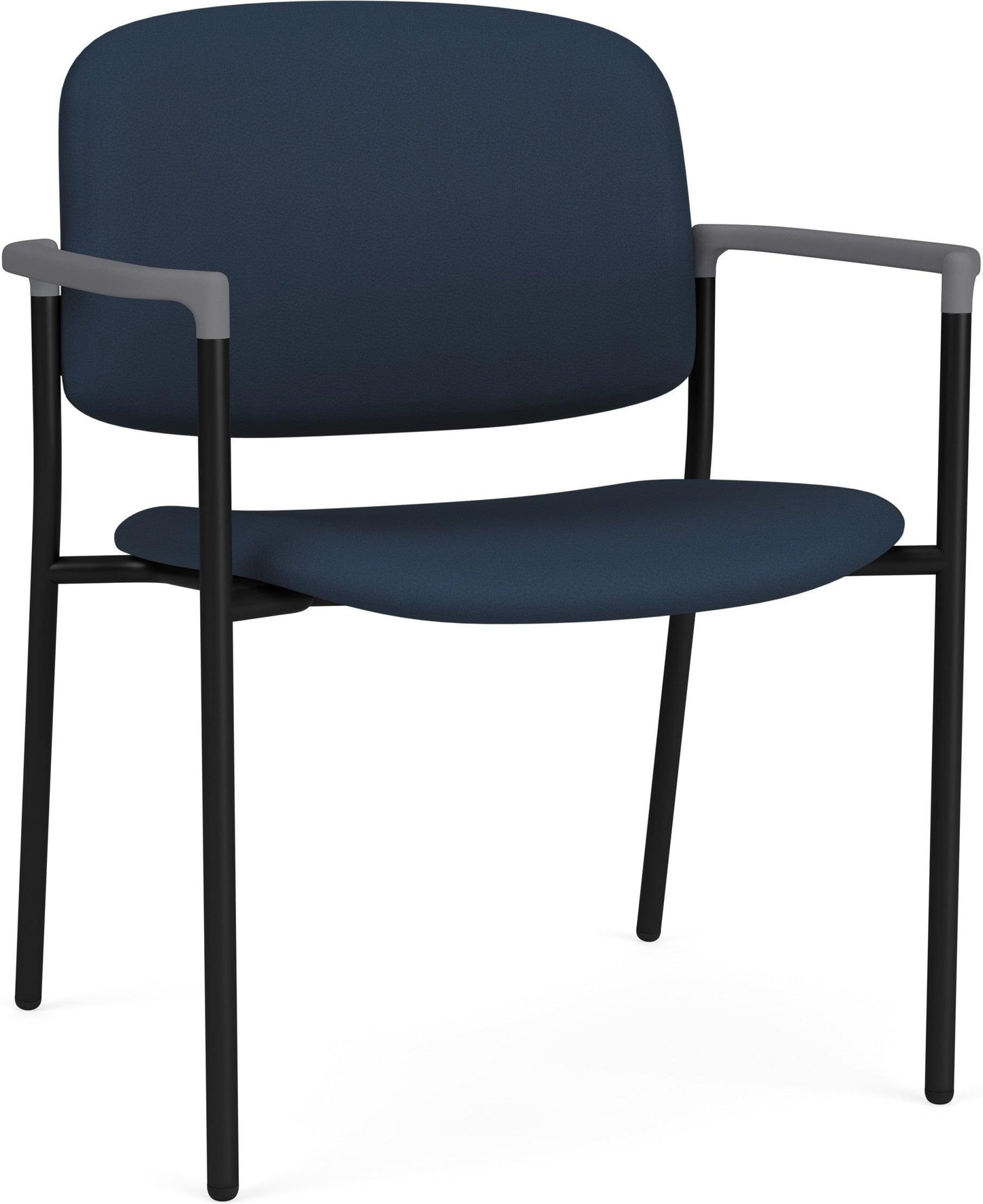 Chat Waiting Reception Square Back Wide Guest Chair Upholstered Seat & Back Metal Frame