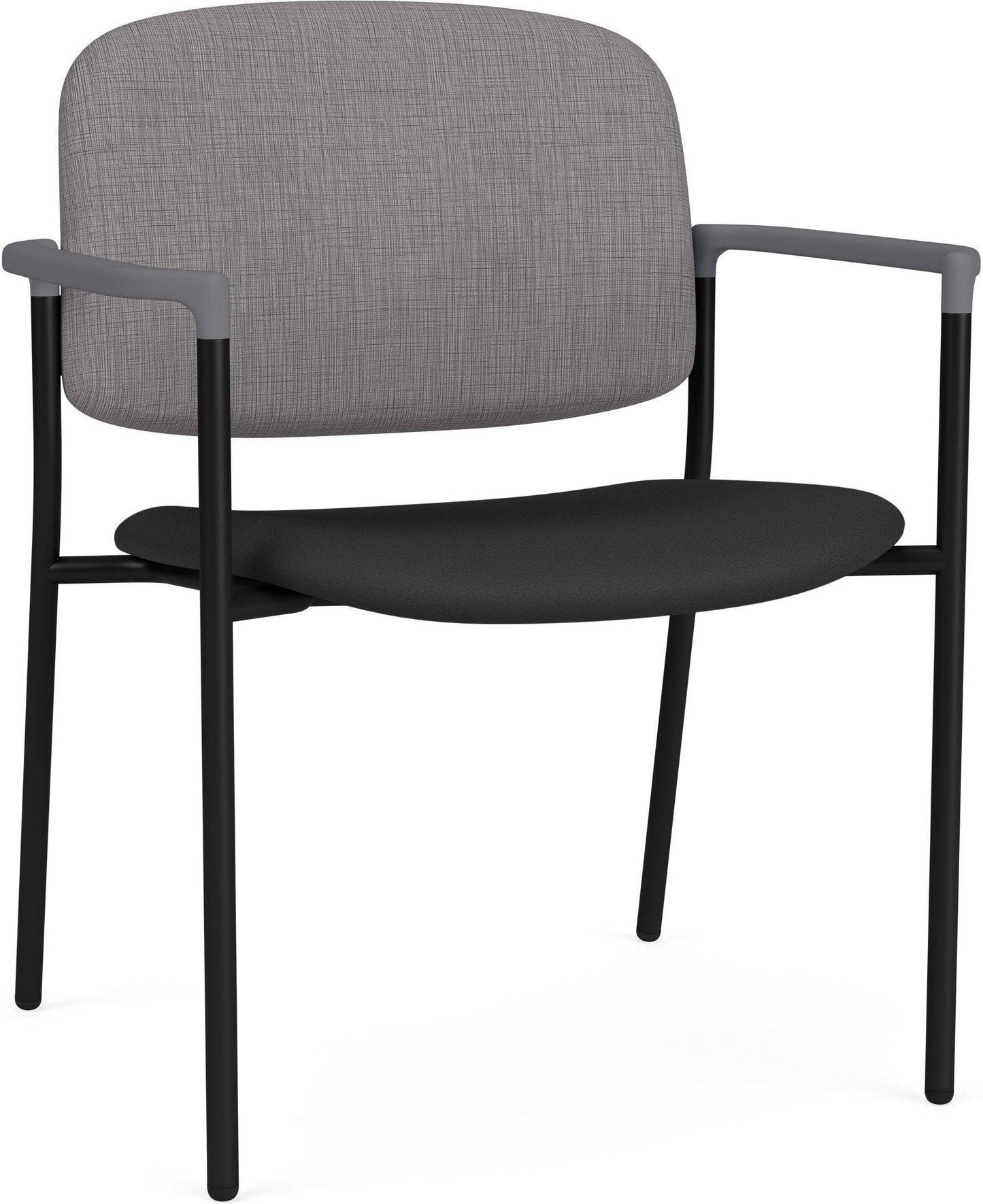 Chat Waiting Reception Square Back Wide Guest Chair Upholstered Seat & Back Metal Frame