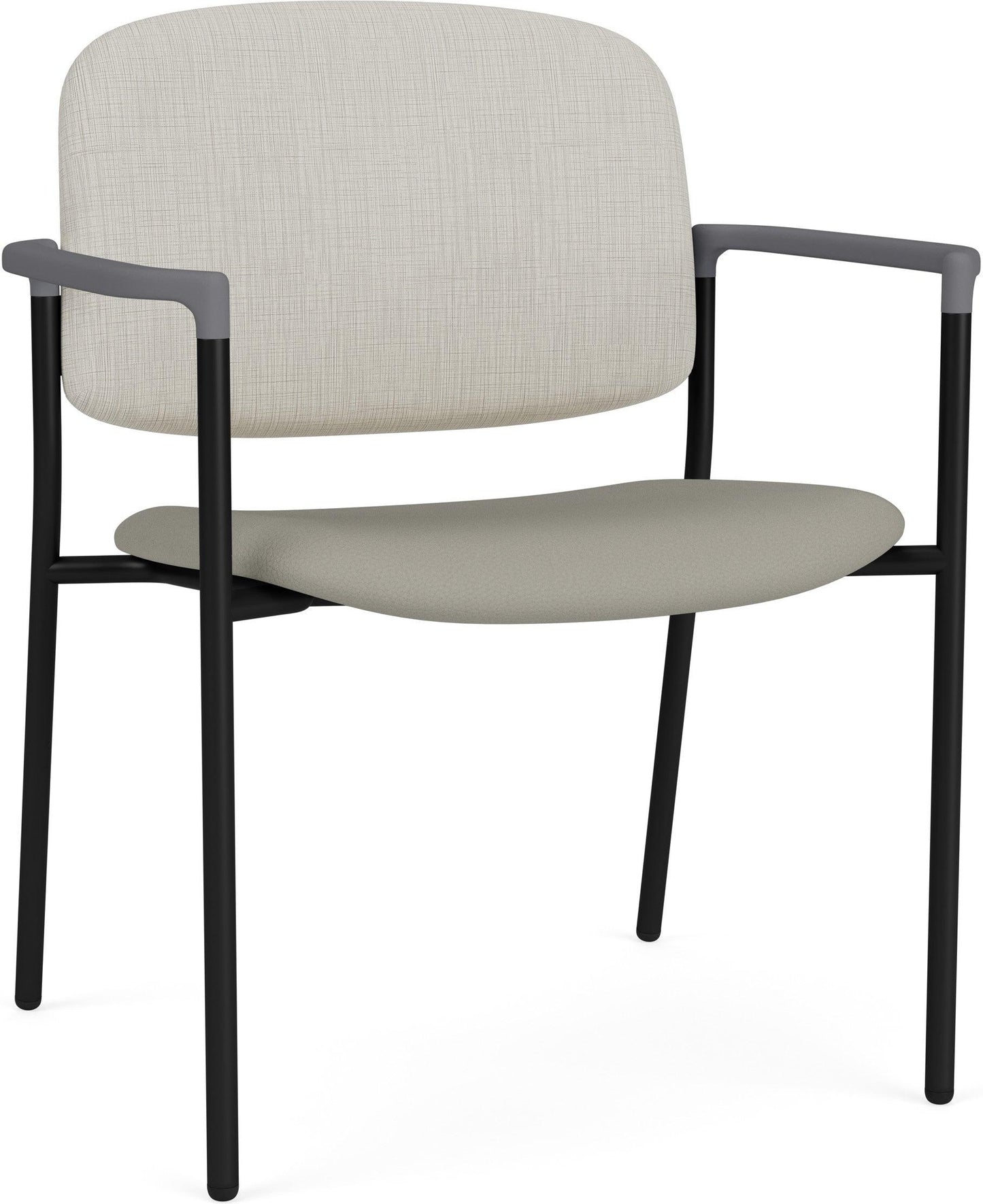 Chat Waiting Reception Square Back Wide Guest Chair Upholstered Seat & Back Metal Frame
