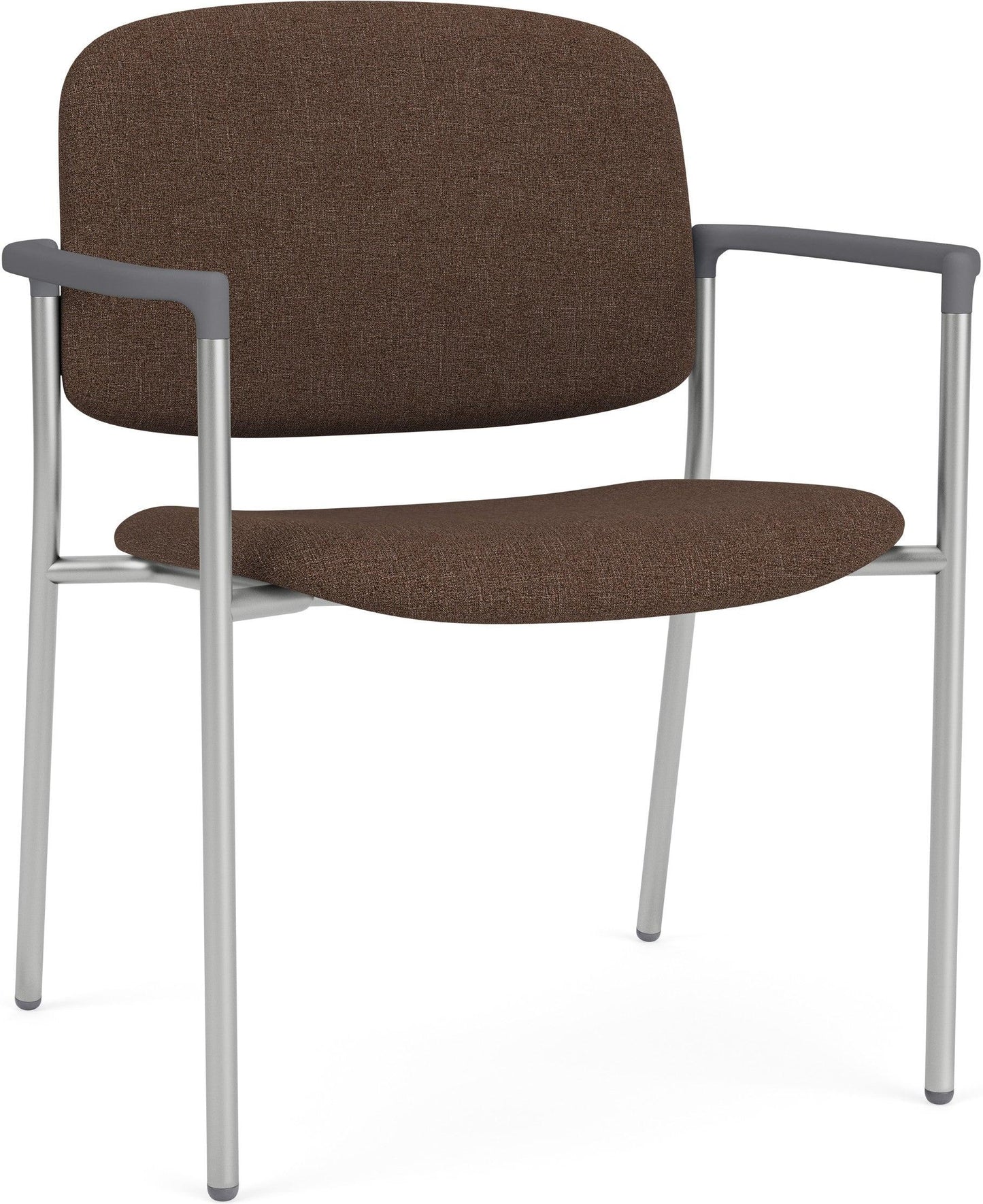 Chat Waiting Reception Square Back Wide Guest Chair Upholstered Seat & Back Metal Frame