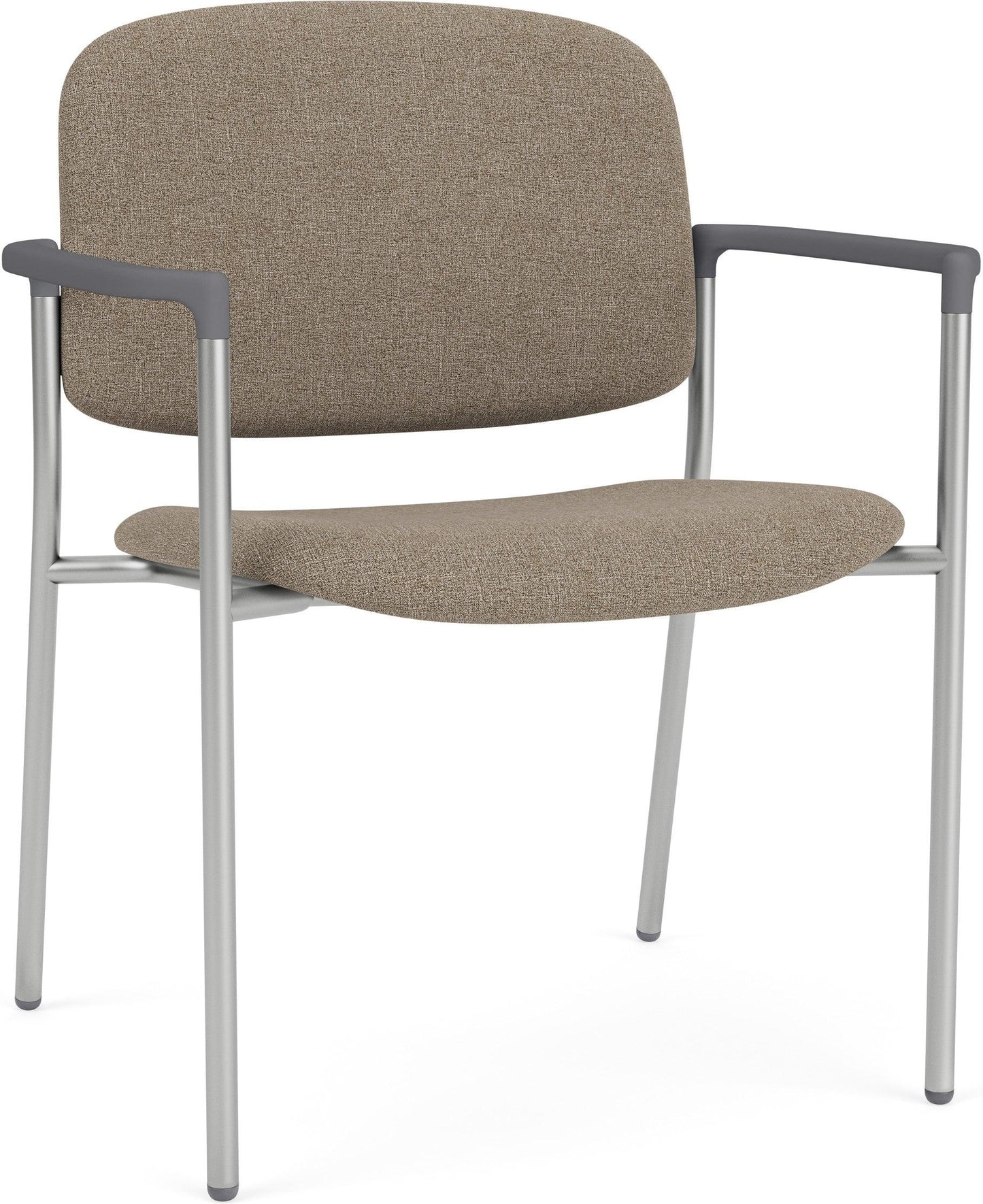 Chat Waiting Reception Square Back Wide Guest Chair Upholstered Seat & Back Metal Frame
