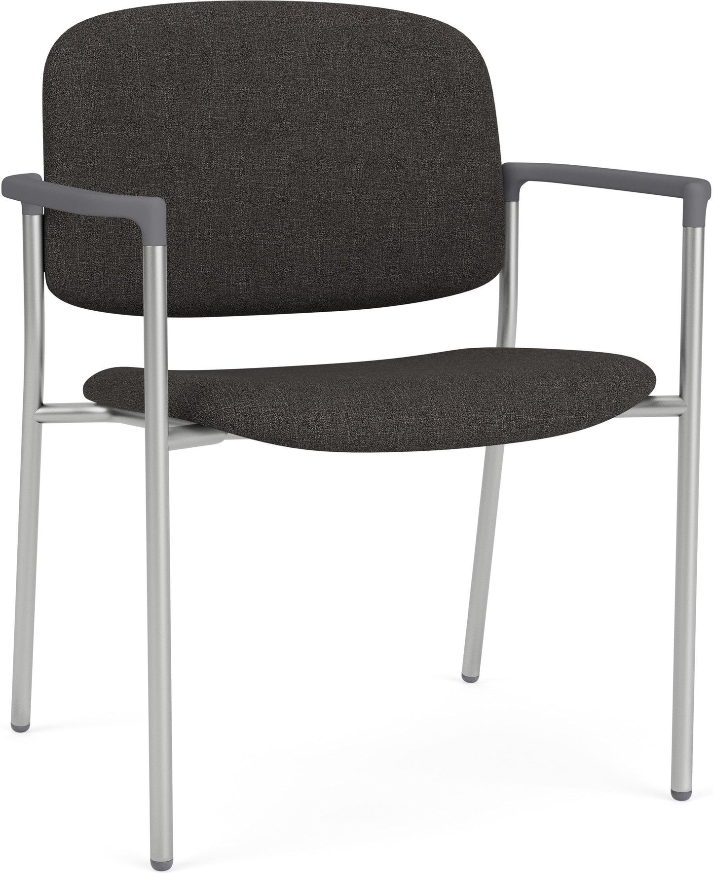 Chat Waiting Reception Square Back Wide Guest Chair Upholstered Seat & Back Metal Frame