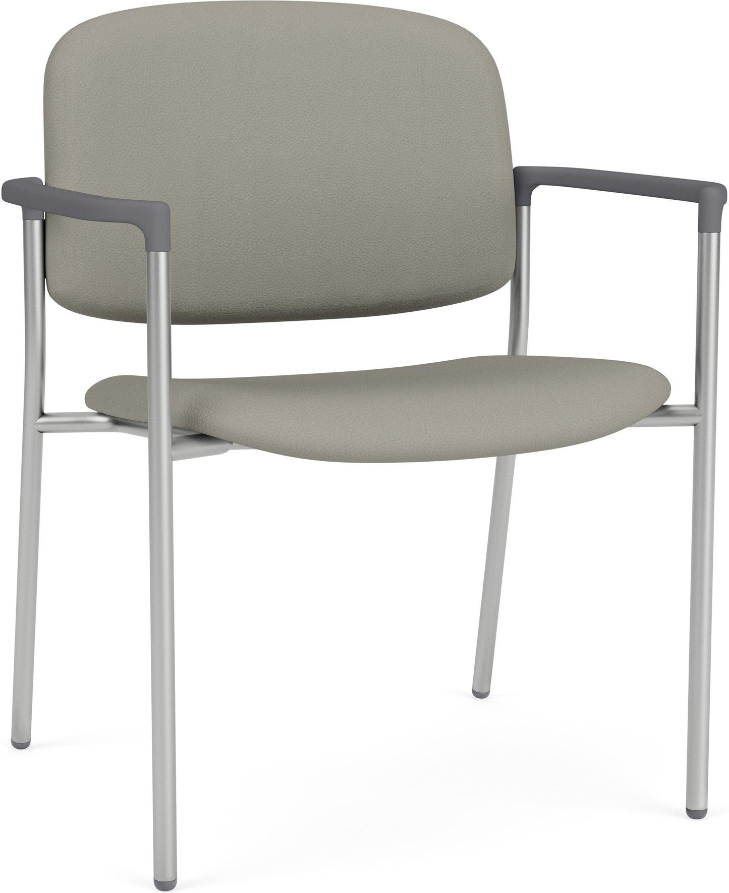Chat Waiting Reception Square Back Wide Guest Chair Upholstered Seat & Back Metal Frame