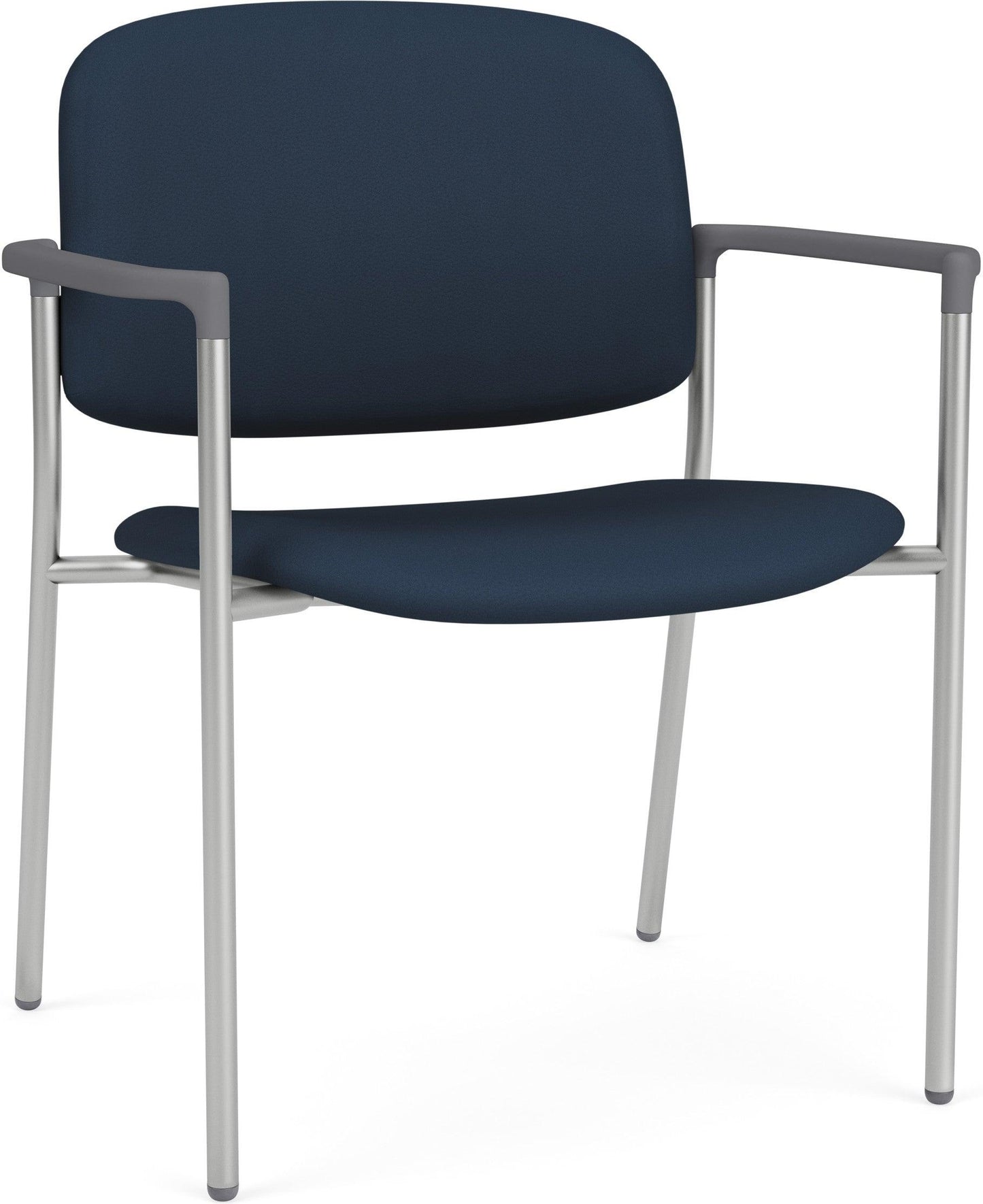 Chat Waiting Reception Square Back Wide Guest Chair Upholstered Seat & Back Metal Frame