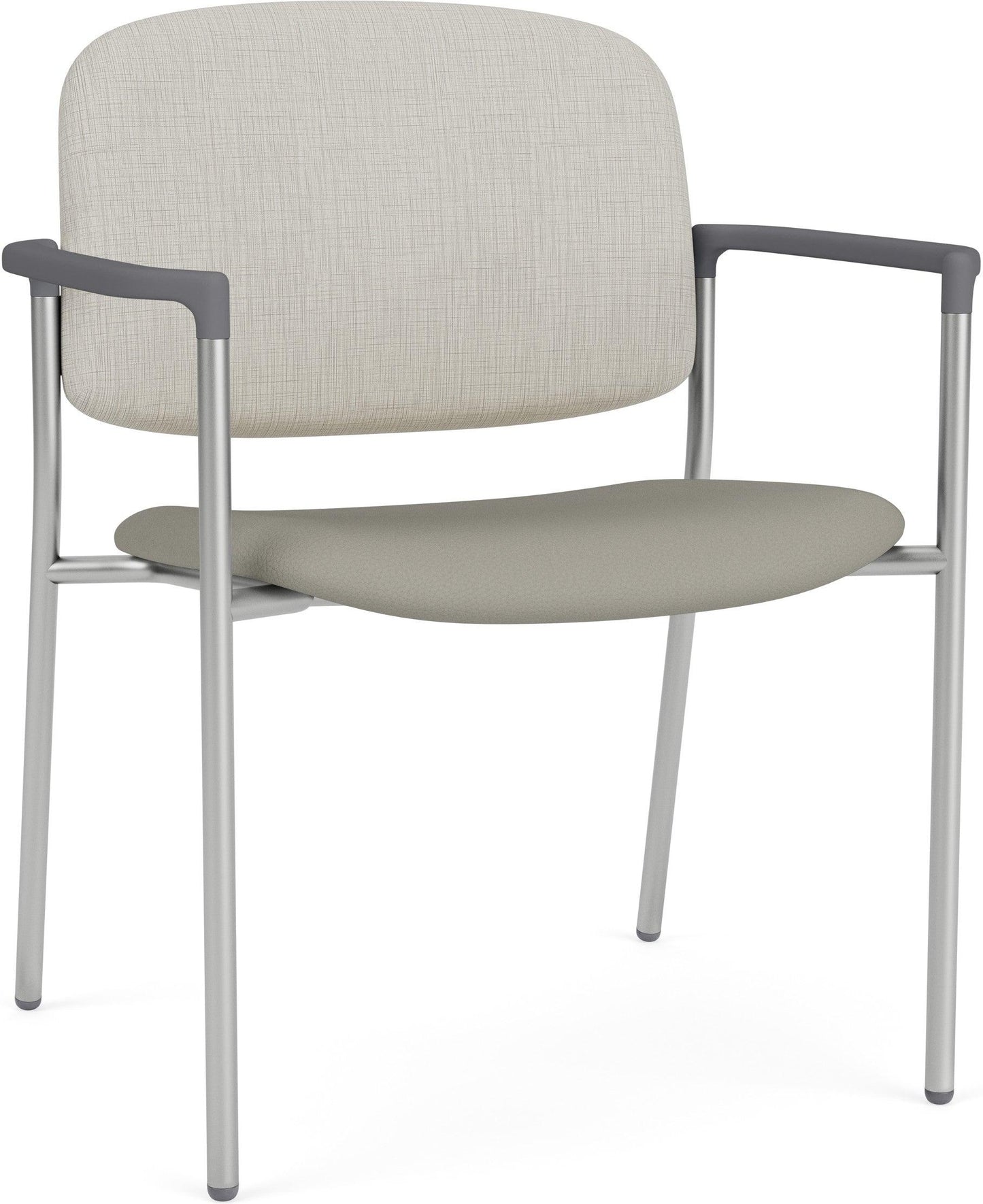 Chat Waiting Reception Square Back Wide Guest Chair Upholstered Seat & Back Metal Frame
