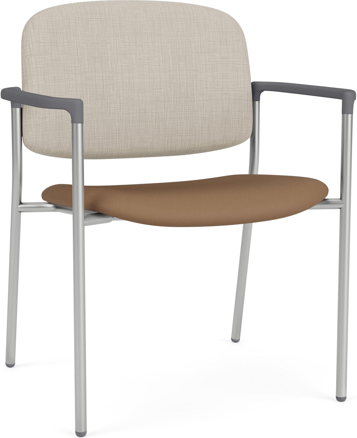 Chat Waiting Reception Square Back Wide Guest Chair Upholstered Seat & Back Metal Frame